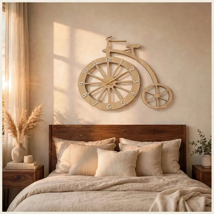 Unique Bicycle Wall Clock Large Modern Home Decor photo 19