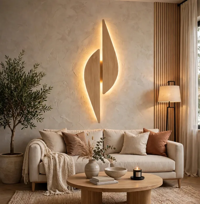 Modern Sculptural Wall Light Minimalist Ambient Art Decor photo 19