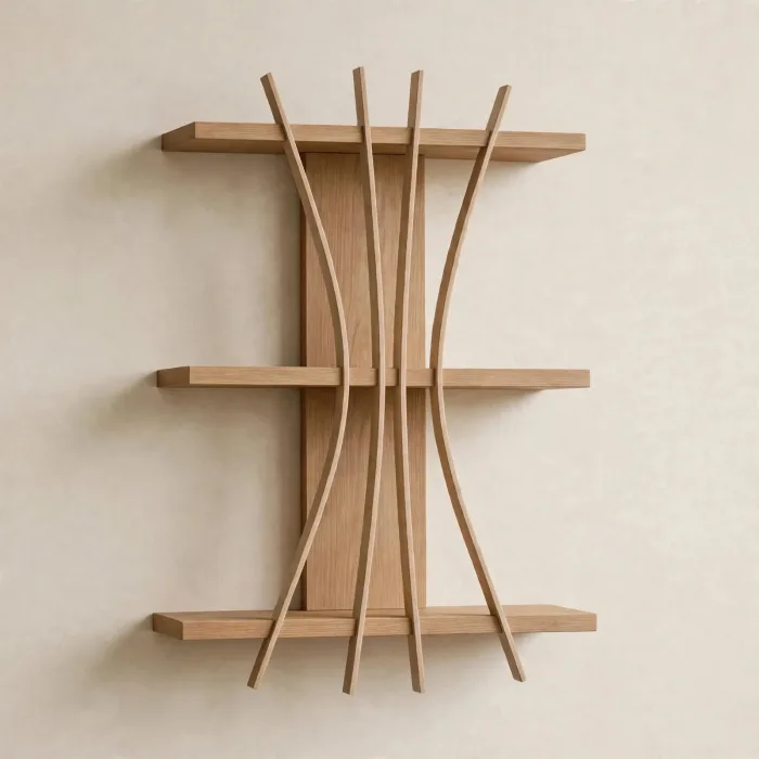 Minimalist Floating Wall Shelf Modern Decor Art photo 19