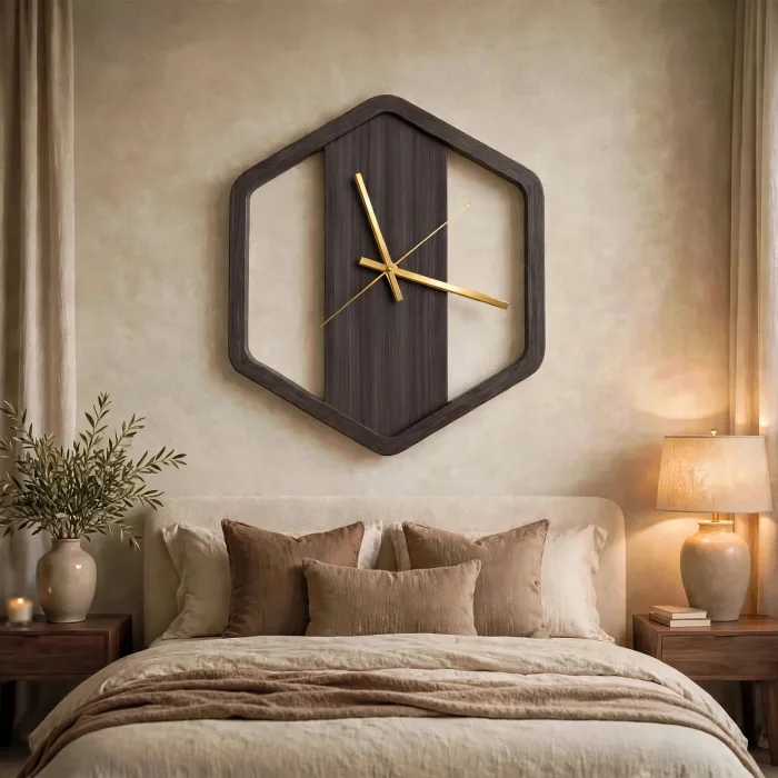 Modern Large Hexagon Wall Clock For Living Room photo 20