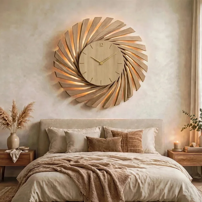 Large Modern Wall Clock With Light Decor photo 20