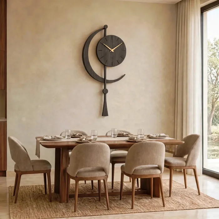 Crescent Moon Wall Clock Large Modern Decor photo 20