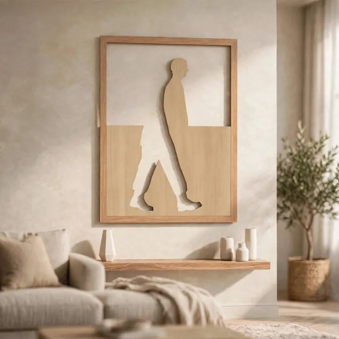 Minimalist Walking Man Illuminated Silhouette Wall Art Decor photo 20