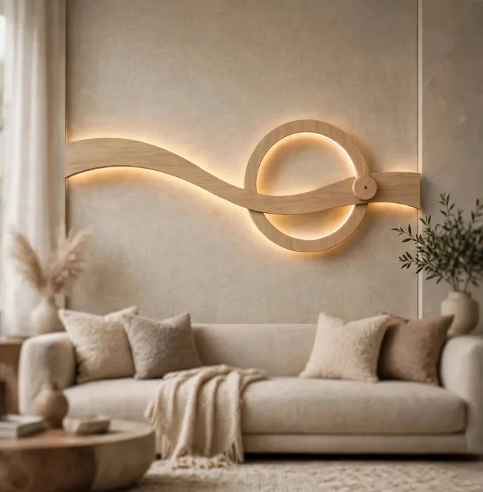 Minimalist LED Wall Sculpture Modern Bedroom Decor Light photo 20