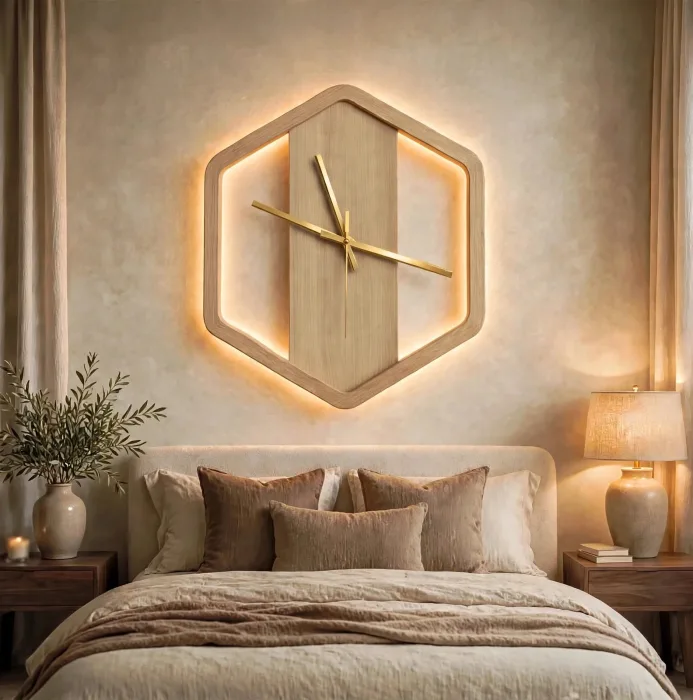 Modern Large Hexagon Wall Clock For Living Room photo 22