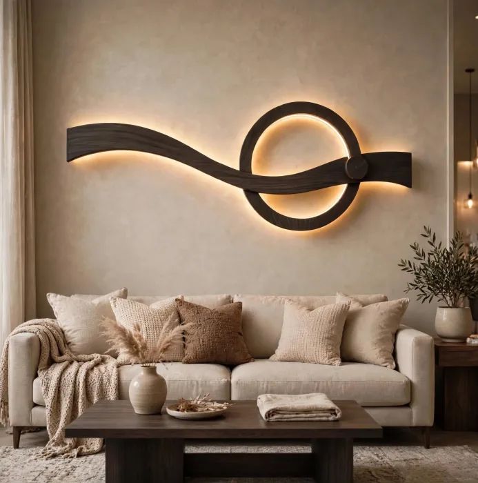 Minimalist LED Wall Sculpture Modern Bedroom Decor Light photo 22
