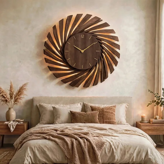 Large Modern Wall Clock With Light Decor photo 23