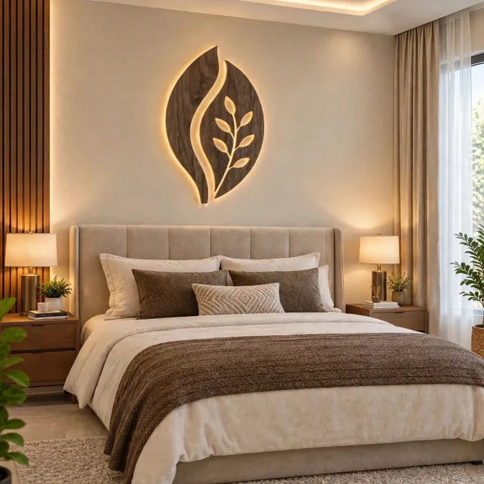 Modern Leaf Wall Art Lighted Minimalist Home Decor photo 23