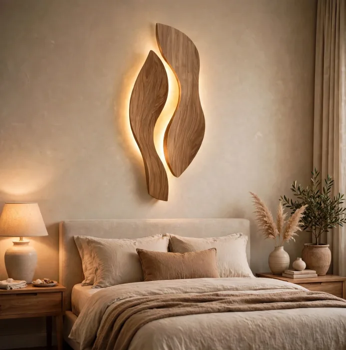 Modern Leaf Wall Sconce Sculptural Living Room Light photo 23