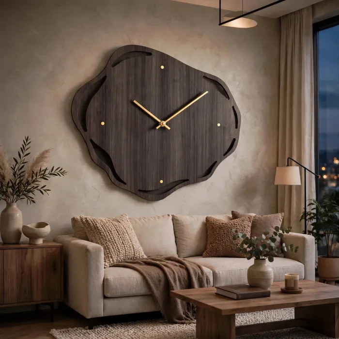 Large Organic Wall Clock Modern Living Room photo 24