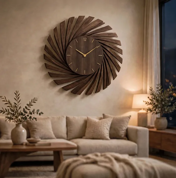 Large Modern Wall Clock With Light Decor photo 24
