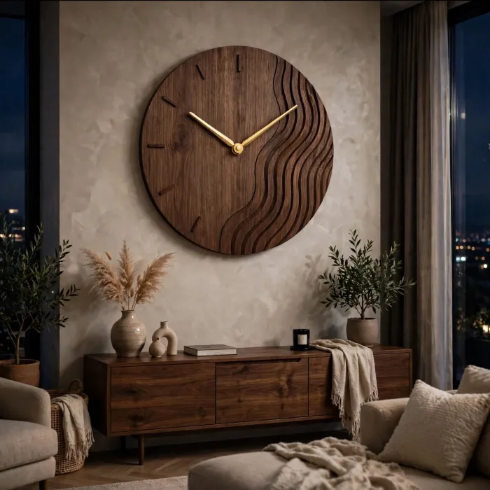 Large Modern Wall Clock With Ambient Light Decor photo 24
