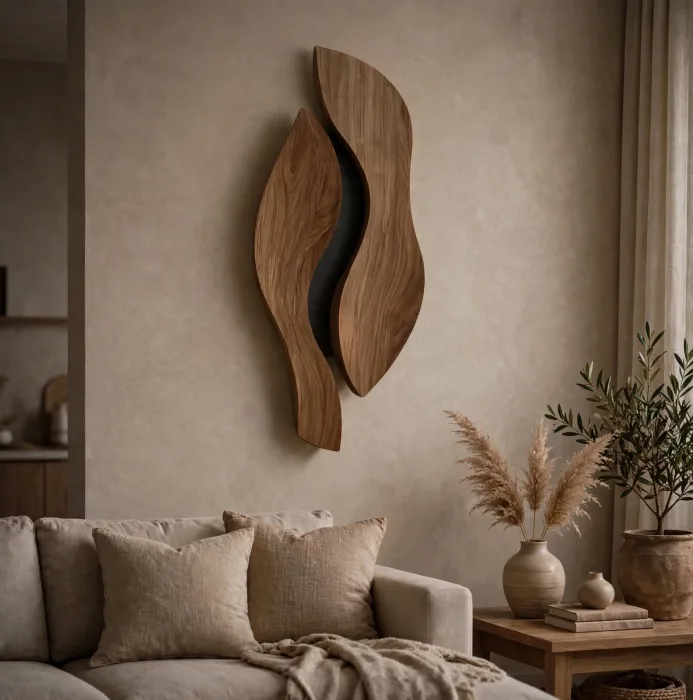 Modern Leaf Wall Sconce Sculptural Living Room Light photo 24