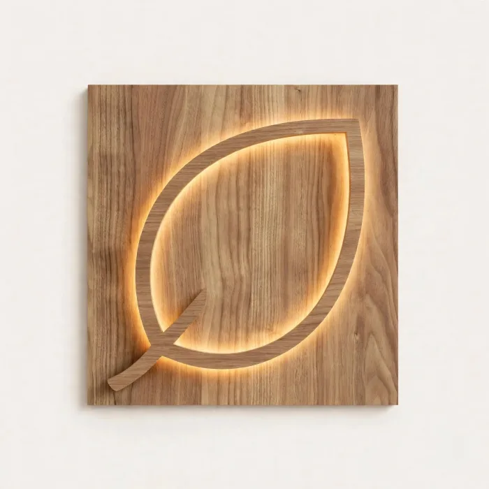 Large Illuminated Leaf Wall Art Modern Home Decor photo 25