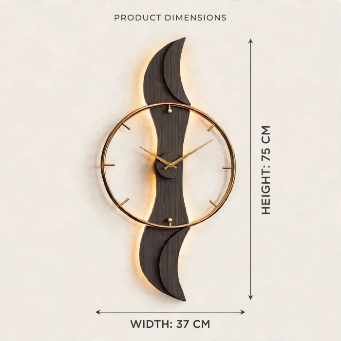 Large Modern Wavy Wall Clock Minimalist Living Room photo 23