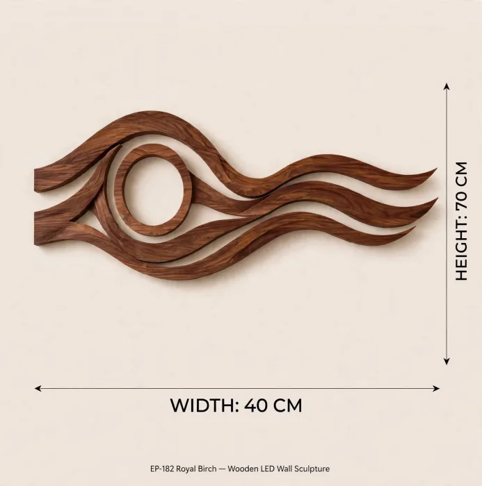 Modern Large Wooden LED Wall Art Sculpture Decor photo 26