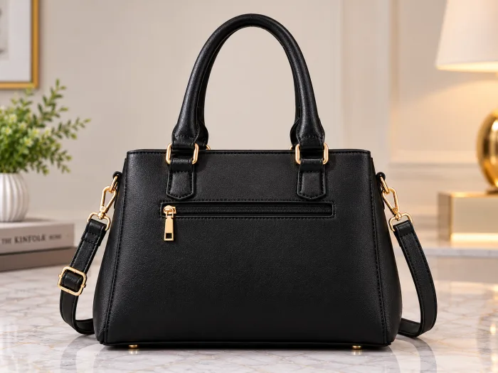Elegant Black Structured Leather Handbag for Women photo 2