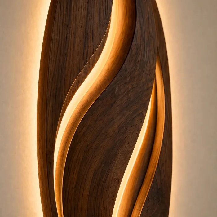 Minimalist Sculptural Wall Art Light Modern Ambient Decor photo 2