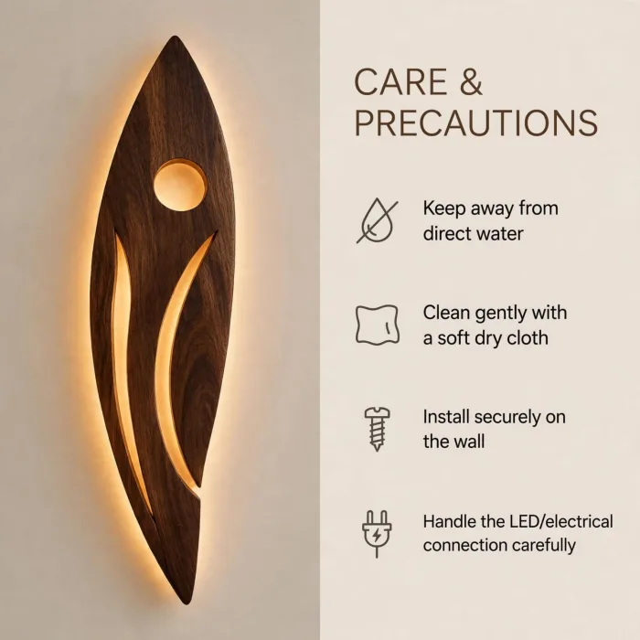 Modern Sculptural Wall Art with Warm Ambient Light Decor photo 2