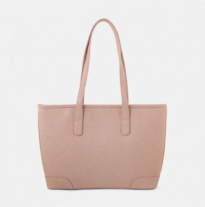 Stylish Blush Pink Tote Bag For Women Office Use photo 4