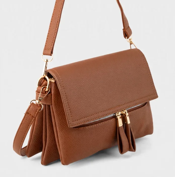 Trendy Mustard Yellow Foldover Crossbody Shoulder Bag For Women photo 5