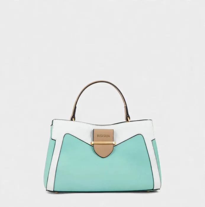Mint White Color Block Top Handle Crossbody Bag photo 2