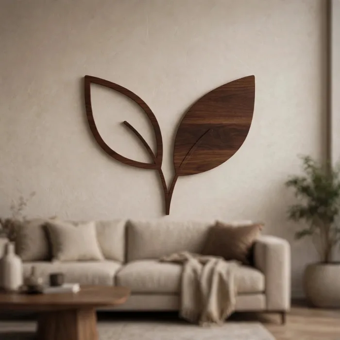 Leaf Wall Art with Light Botanical Wall Decor photo 4
