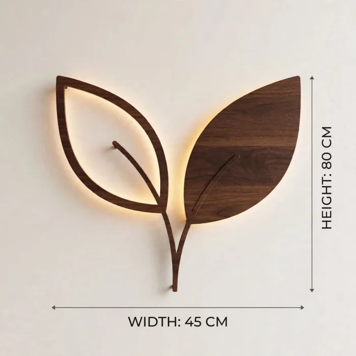 Leaf Wall Art with Light Botanical Wall Decor photo 5