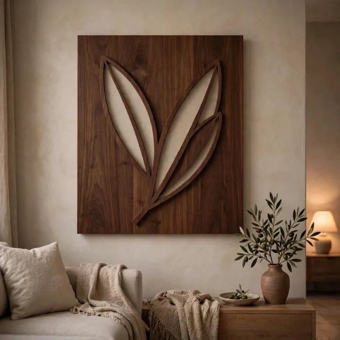Boho Leaf Lighted Wall Art Minimalist Home Decor photo 7