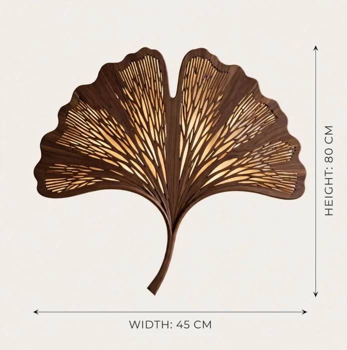 Ginkgo Leaf Wall Light Modern Botanical Home Decor photo 4