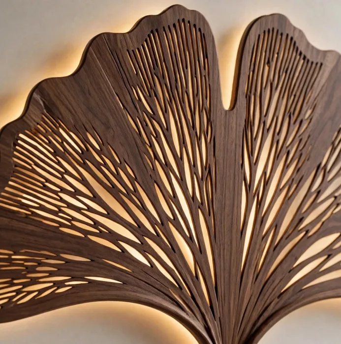 Ginkgo Leaf Wall Light Modern Botanical Home Decor photo 6