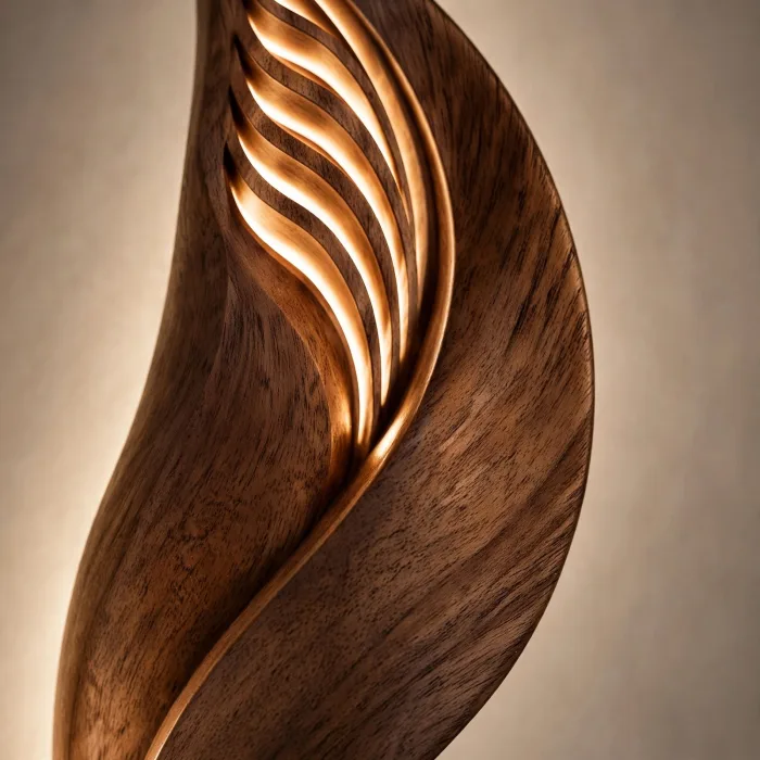 Sculptural Leaf Wall Sconce Modern Decorative Ambient Light photo 3