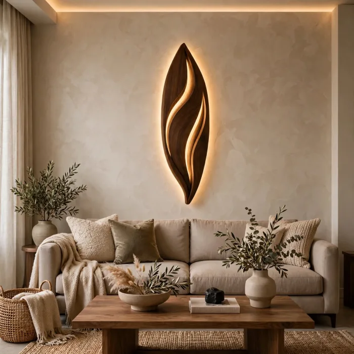 Minimalist Sculptural Wall Art Light Modern Ambient Decor photo 3