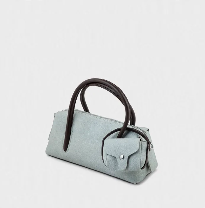 Sage Mini Bowler Bag with Detachable Pouch and Strap photo 3