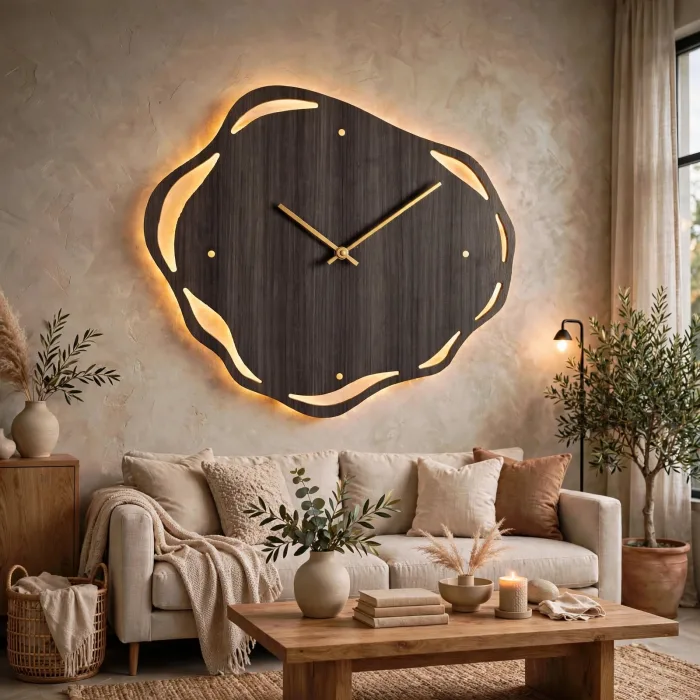 Large Organic Wall Clock Modern Living Room photo 3