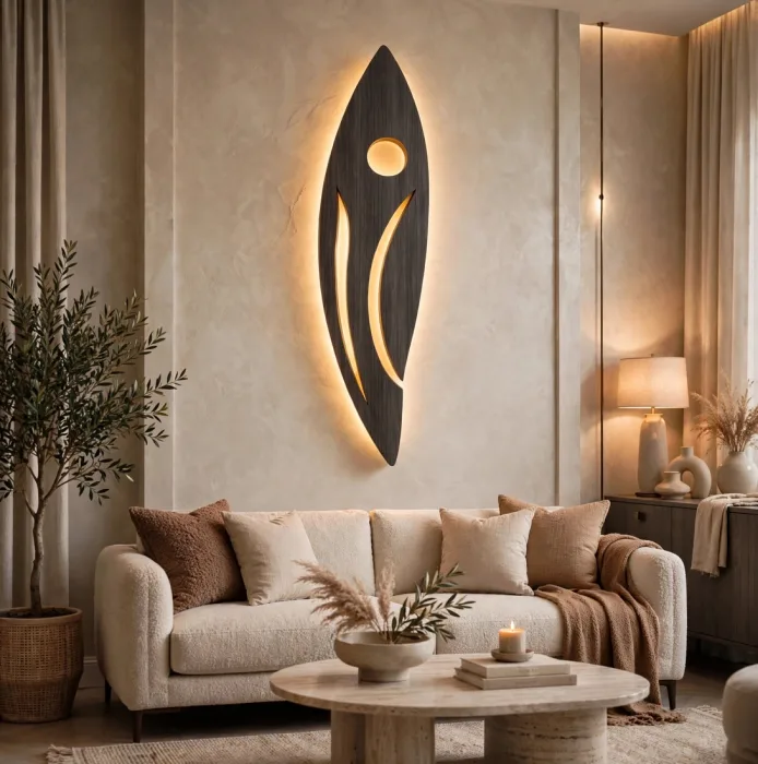 Modern Abstract Wall Light Sculpture Ambient Sconce Art photo 3