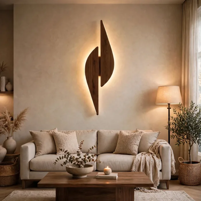 Modern Sculptural Wall Light Minimalist Ambient Art Decor photo 3
