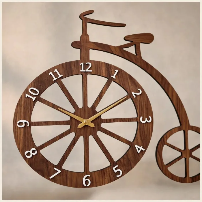 Large Bicycle Wall Clock with Light, Vintage Bike Wall Clock, Large Wall Clock for Living Room, Modern Decorative Wall Clock with Light photo 4