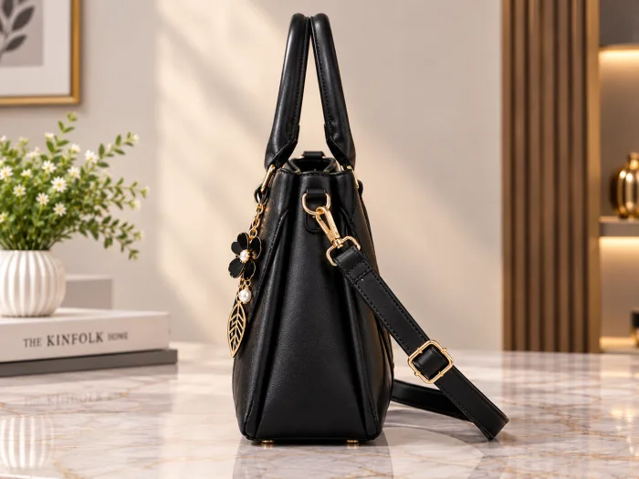 Elegant Black Structured Leather Handbag for Women photo 4