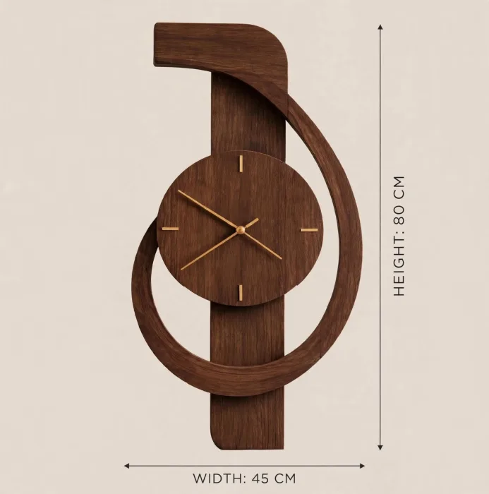 Large Modern Wall Clock with Light | Minimalist Decorative Wall Clock for Living Room | Aesthetic Oversized Wall Clock photo 4