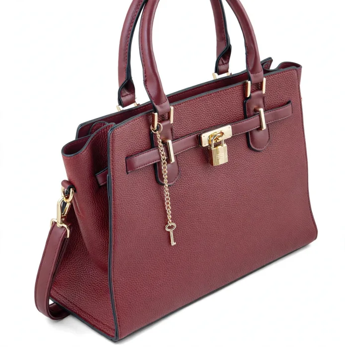 Stylish Burgundy Office Tote Bag For Everyday Women photo 4