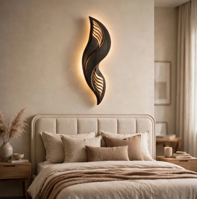 Modern Wall Art Light Sculptural Decorative Sconce Decor photo 4