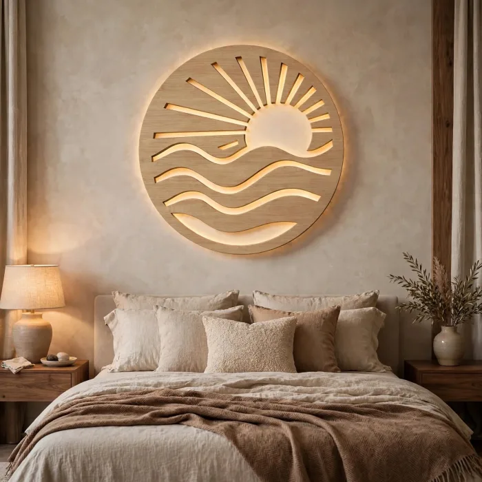 Boho Sun Wave Wall Art Coastal Sunrise Decor photo 4