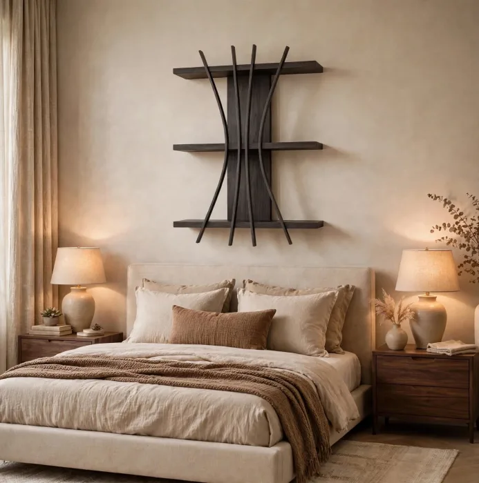 Minimalist Floating Wall Shelf Modern Decor Art photo 4