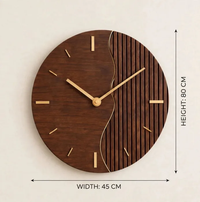 Large Modern Wall Clock with Backlight, Oversized Minimalist Wall Clock, Luxury Silent Wall Clock for Living Room, Decorative Round Wall Art Clock photo 5