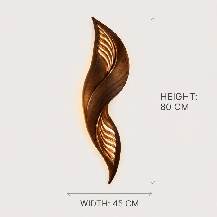 Sculptural Leaf Wall Sconce Modern Decorative Ambient Light photo 5