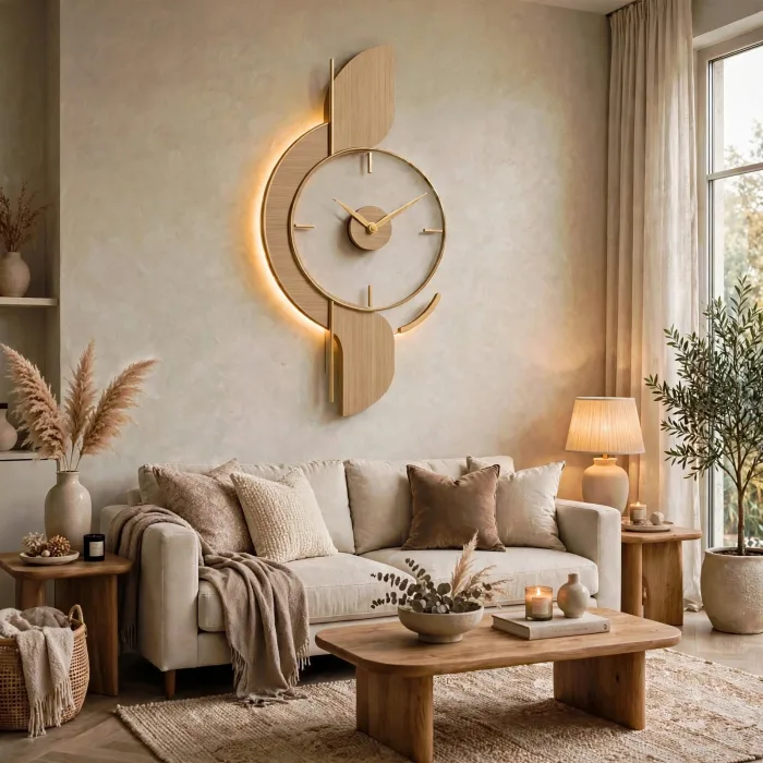 Large Modern Decorative Wall Clock Minimalist Living Room photo 5