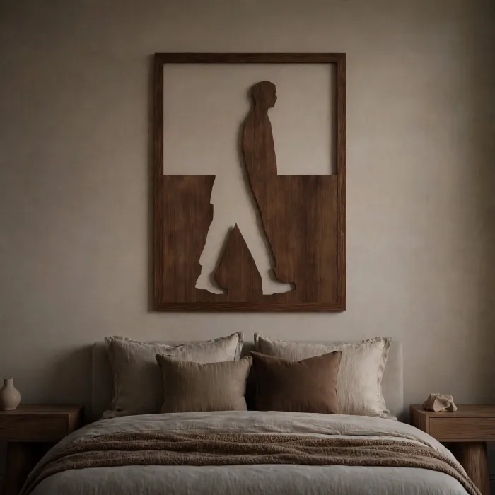 Minimalist Walking Man Illuminated Silhouette Wall Art Decor photo 5