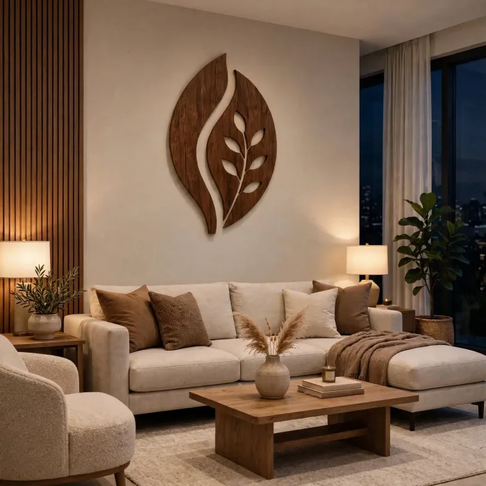 Modern Leaf Wall Art Lighted Minimalist Home Decor photo 5