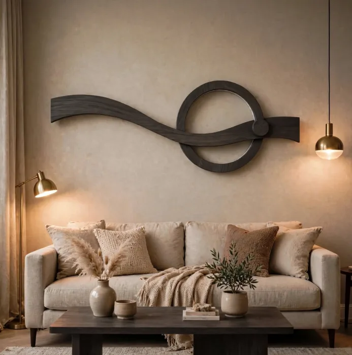 Minimalist LED Wall Sculpture Modern Bedroom Decor Light photo 5